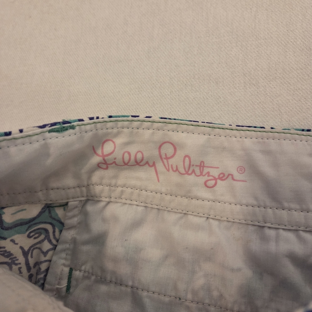 2 PC LILLY PULITZER Callahan Seafoam Montauk | Lavender Brea Linen Shorts 12/L - Picture 7 of 14